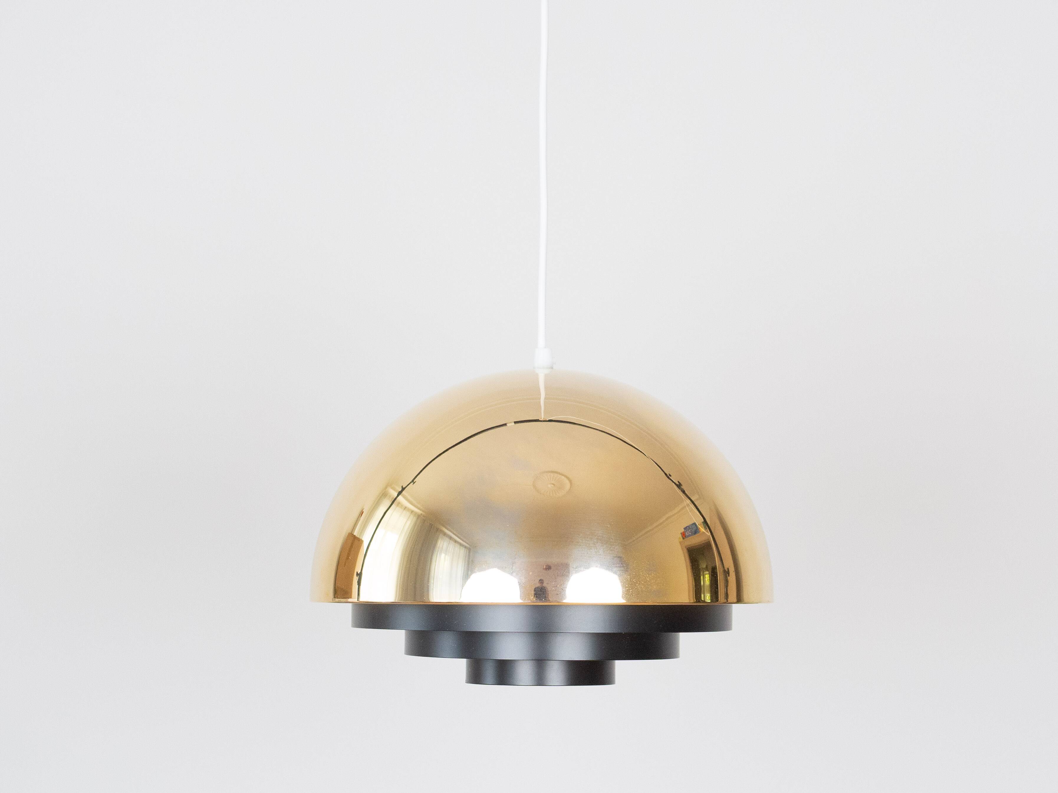 Danish vintage pendant lamp Milieu by Jo Hammerborg, Fog og Morup, 1970