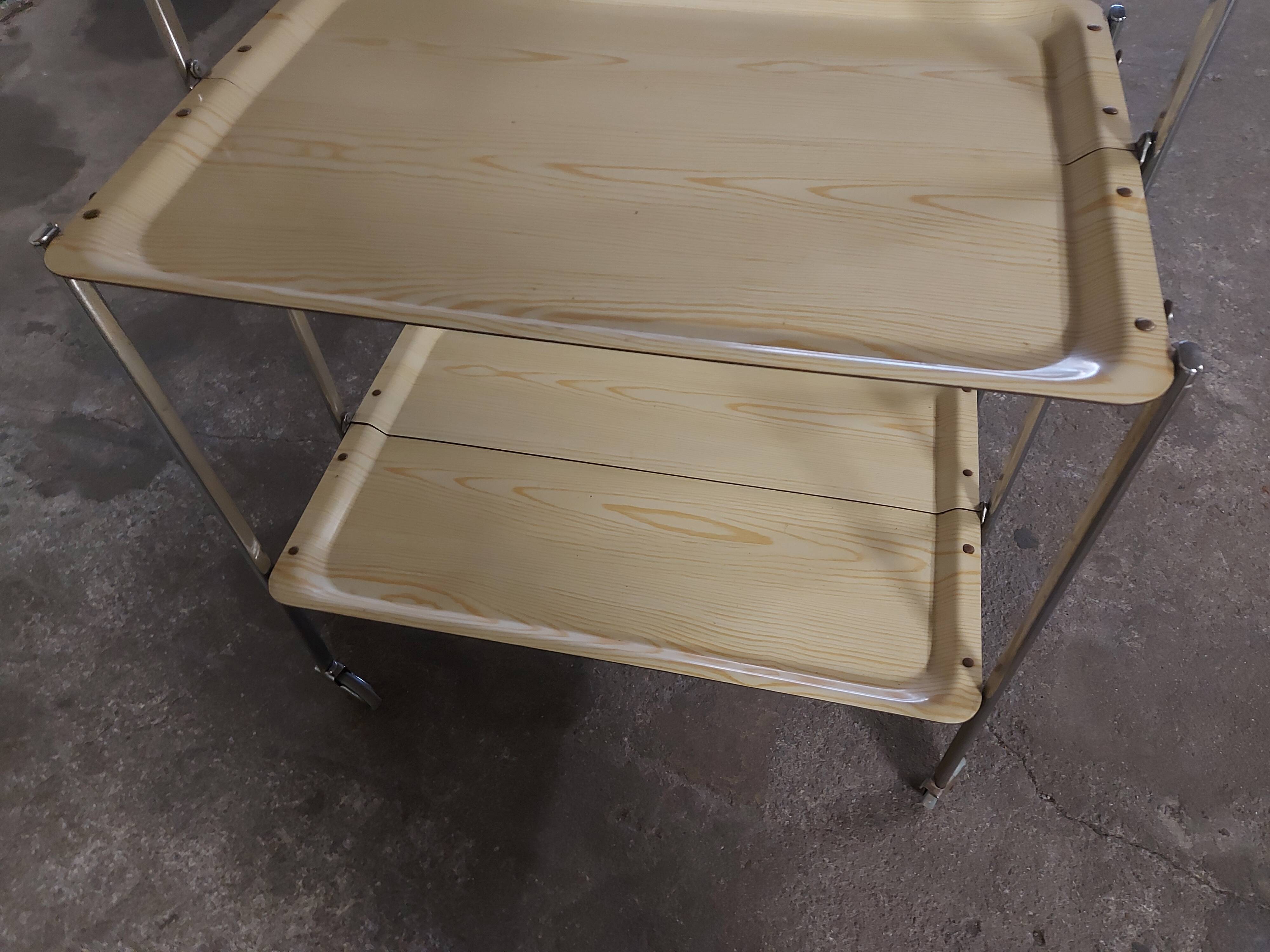 Italian vintage 70's foldable rolling service, speedy