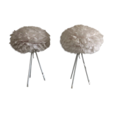Lot of 2 bedside lamps in bird feathers