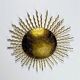 French gilt metal sunburst light fixture, Gilbert Poillerat, 1930s France
