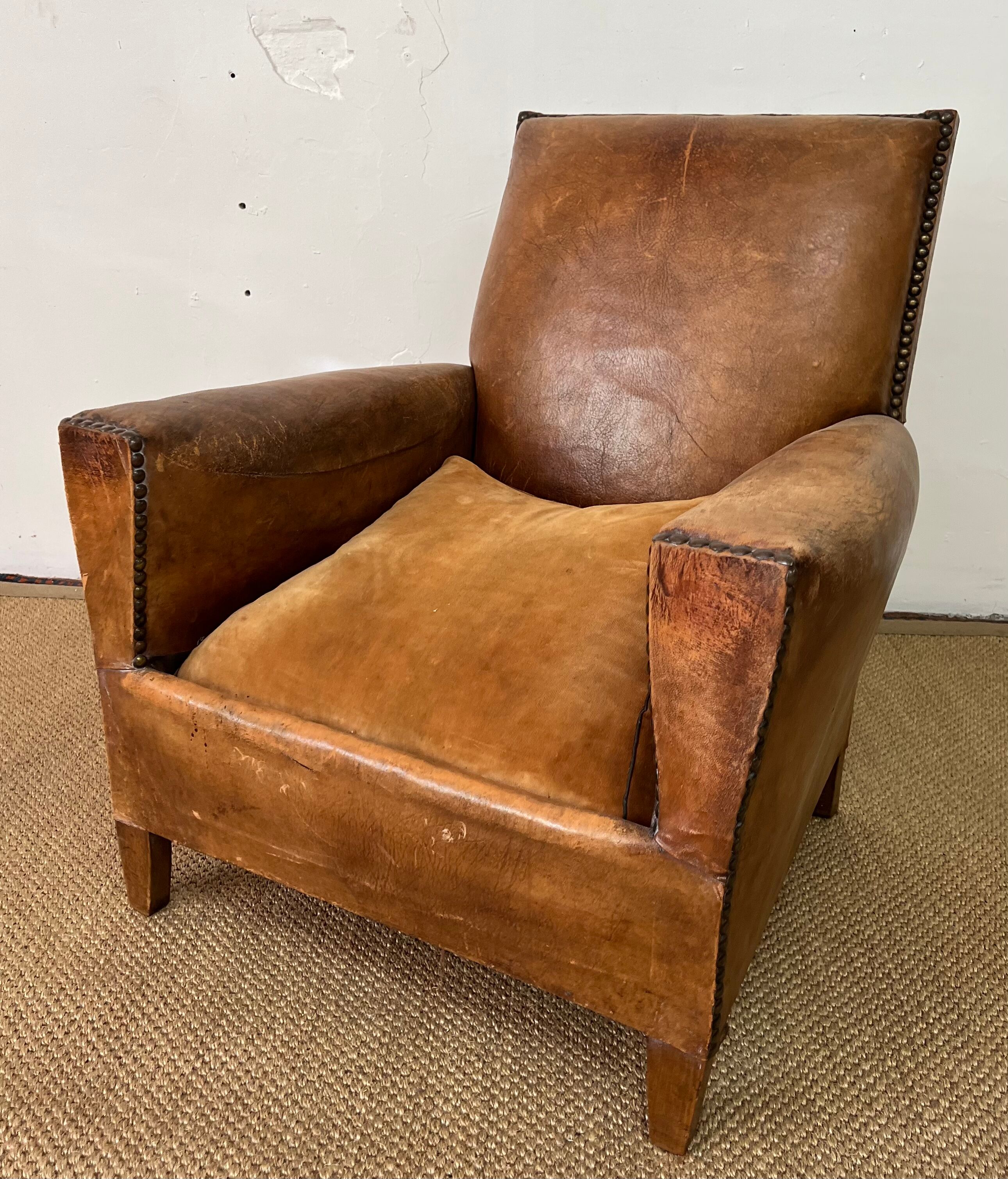 Leather club chair