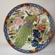 Set of 4 porcelain plates decoration peacock Japan XXth