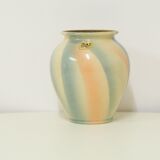 Vintage vase beige & blue & pink West Germany Bay