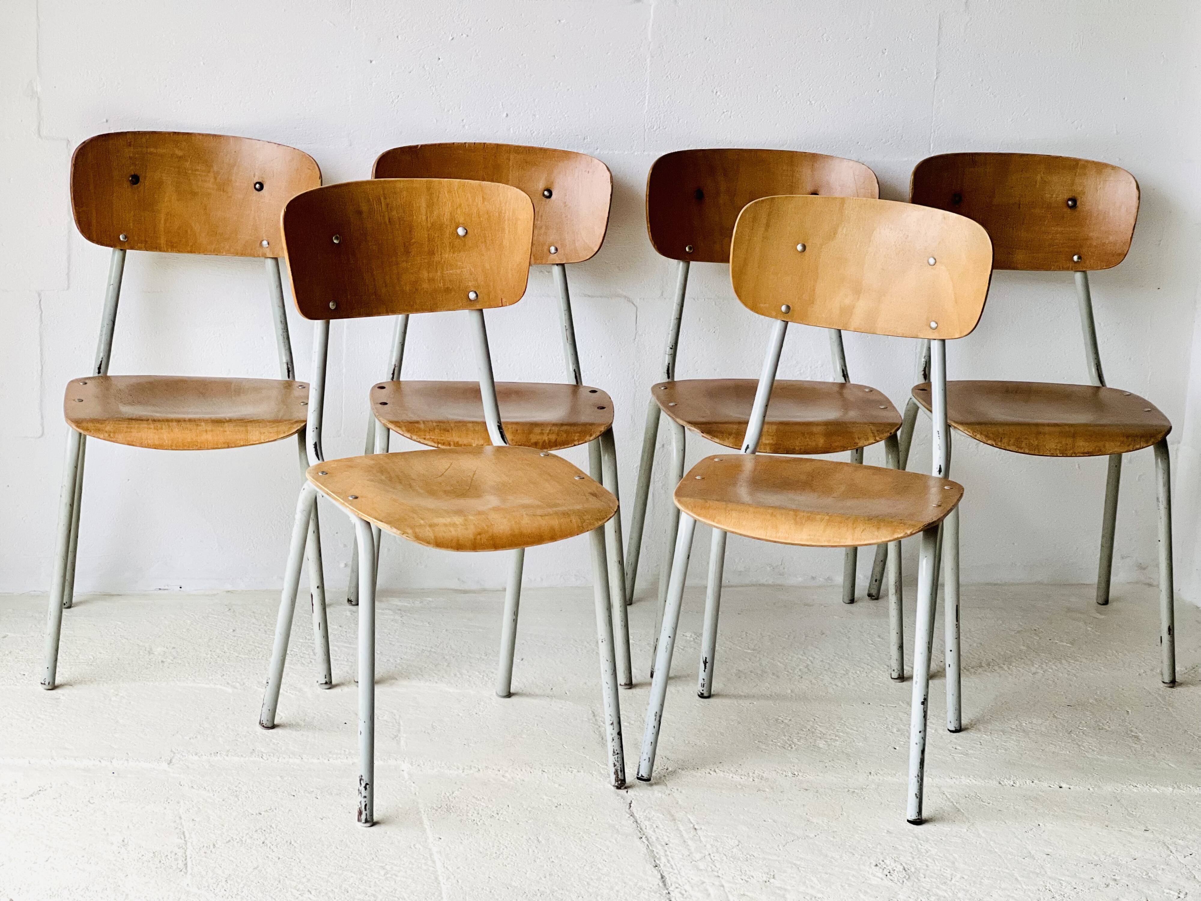 Vintage School Chairs, set of 6