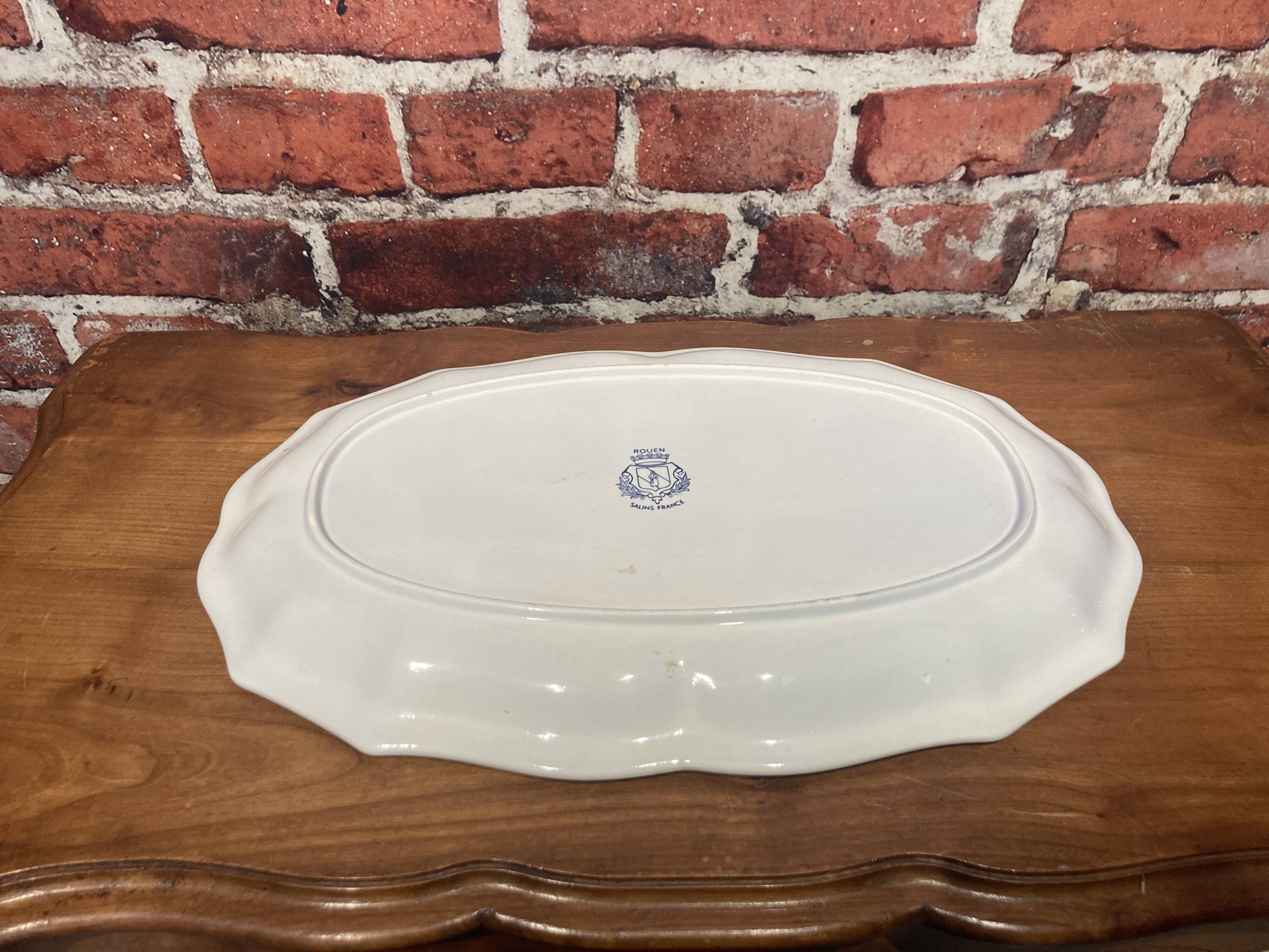 Tureen and its porcelain dish Rouen Salins France