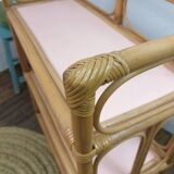 Vintage wicker and bamboo shelf