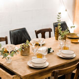 Armchairs / chairs in black skaï "emelinne"