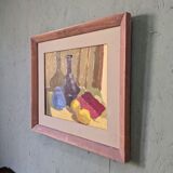 Mid-Century Modern Swedish "Lemons & Pots" Vintage Still Life Oil Painting, 1949