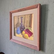 Mid-Century Modern Swedish "Lemons & Pots" Vintage Still Life Oil Painting, 1949