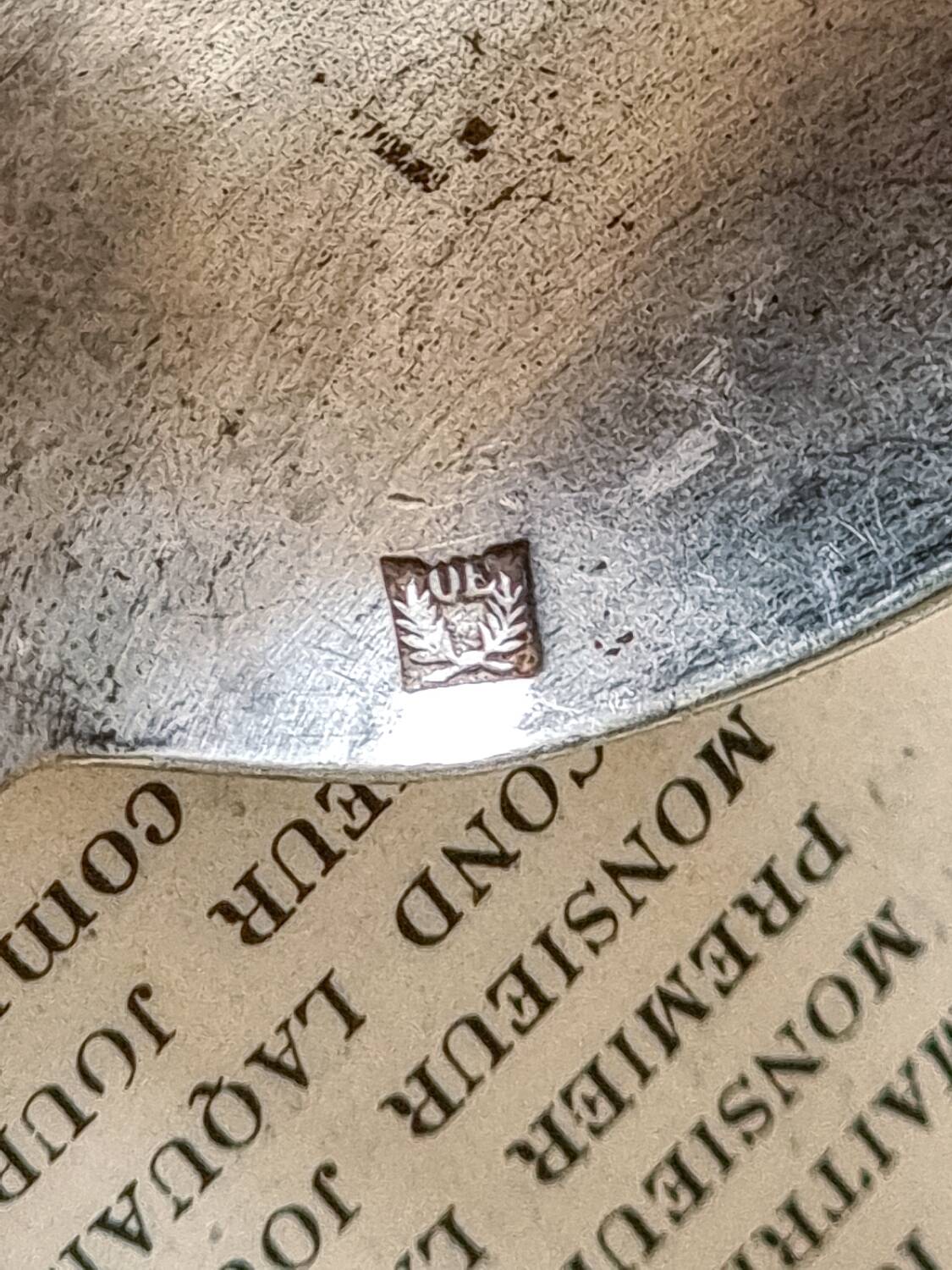 6 small spoons, silver metal 5gr, mix of 2 models, art nouveau style