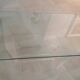 David Lange plexiglass and glass coffee table