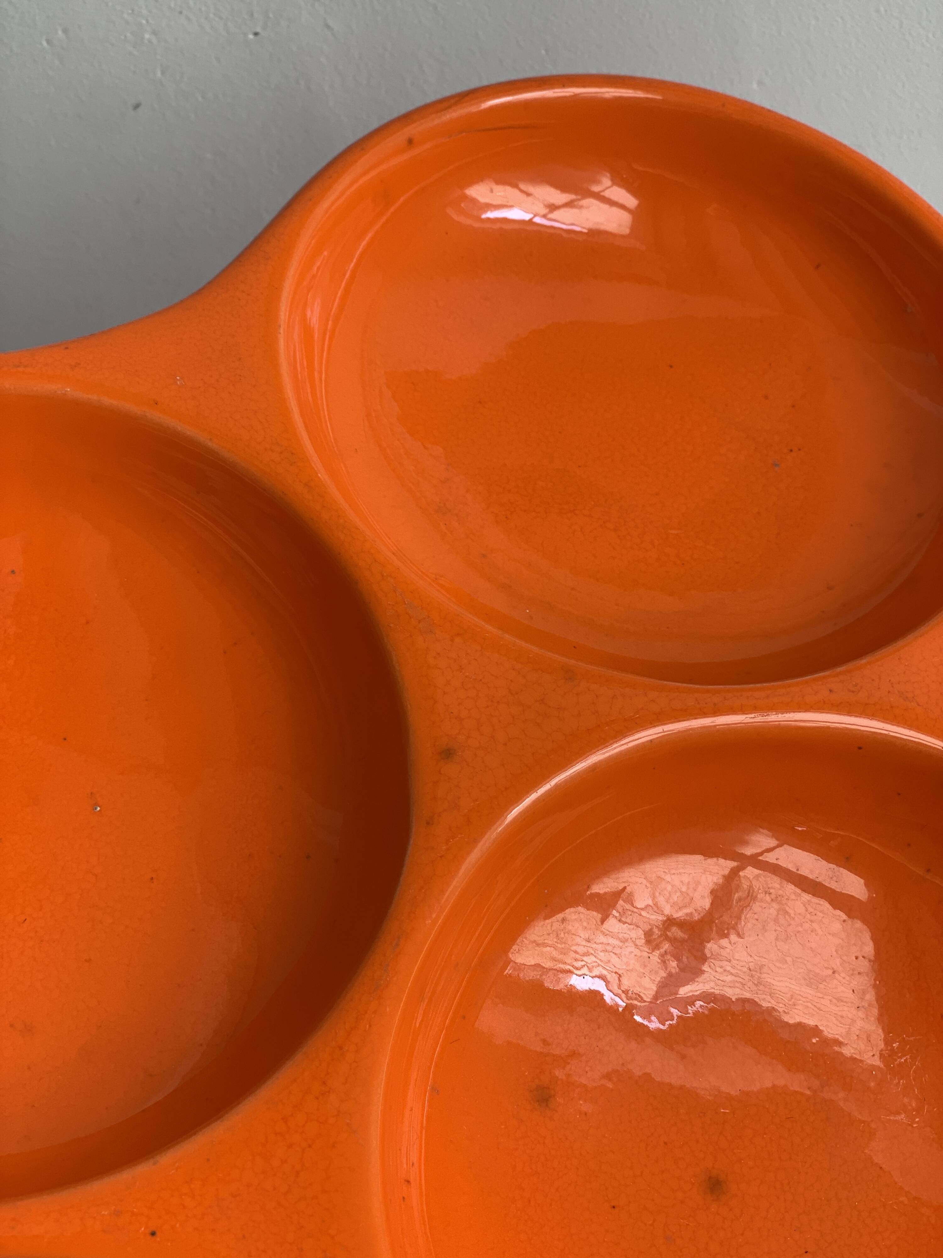 Plat céramique orange