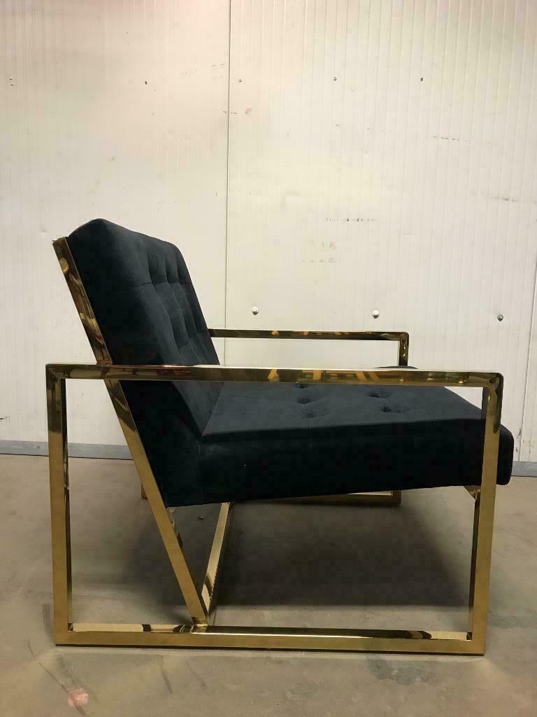 Fauteuil velours & or monoplace