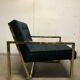 Fauteuil velours & or monoplace