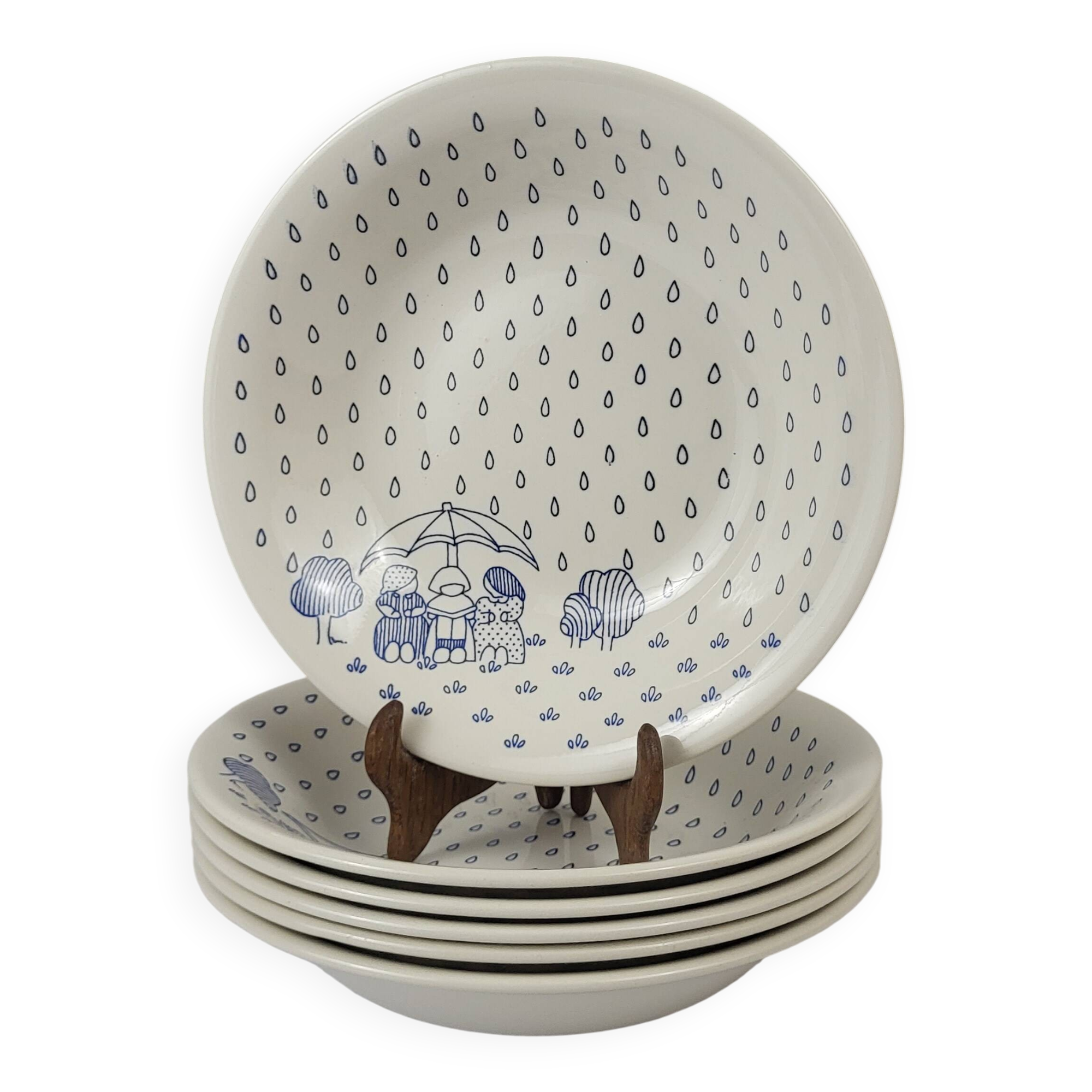 6 Sarreguemines earthenware plates