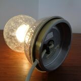 Iceglass & Brass Table Lamp from Doria Leuchten, 1960s