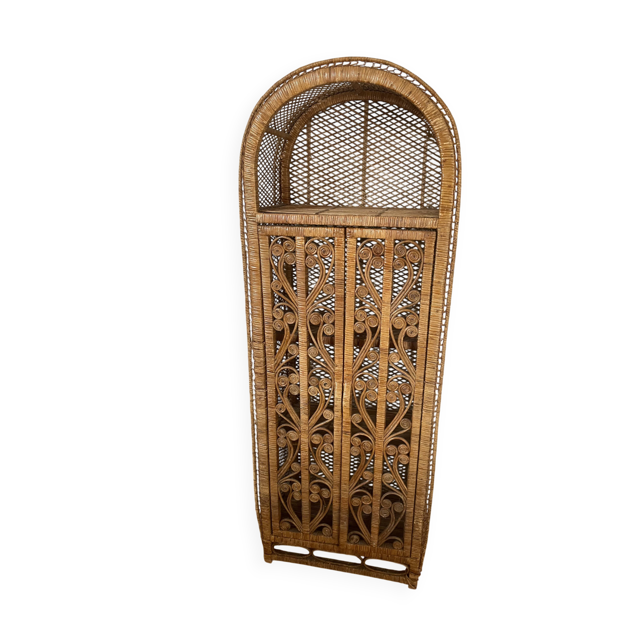Peacock rattan bookshelf