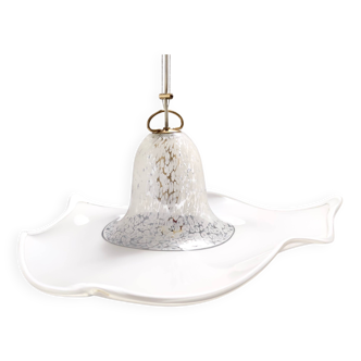 Suspension en verre de Murano blanc, marque La Murrina, Italie, années 1980