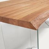 Kave Home table – "Lotty" model Oak & glass – in perfect condition