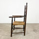 Antique oak wooden farmhouse armchair with cane seat Zutphen
