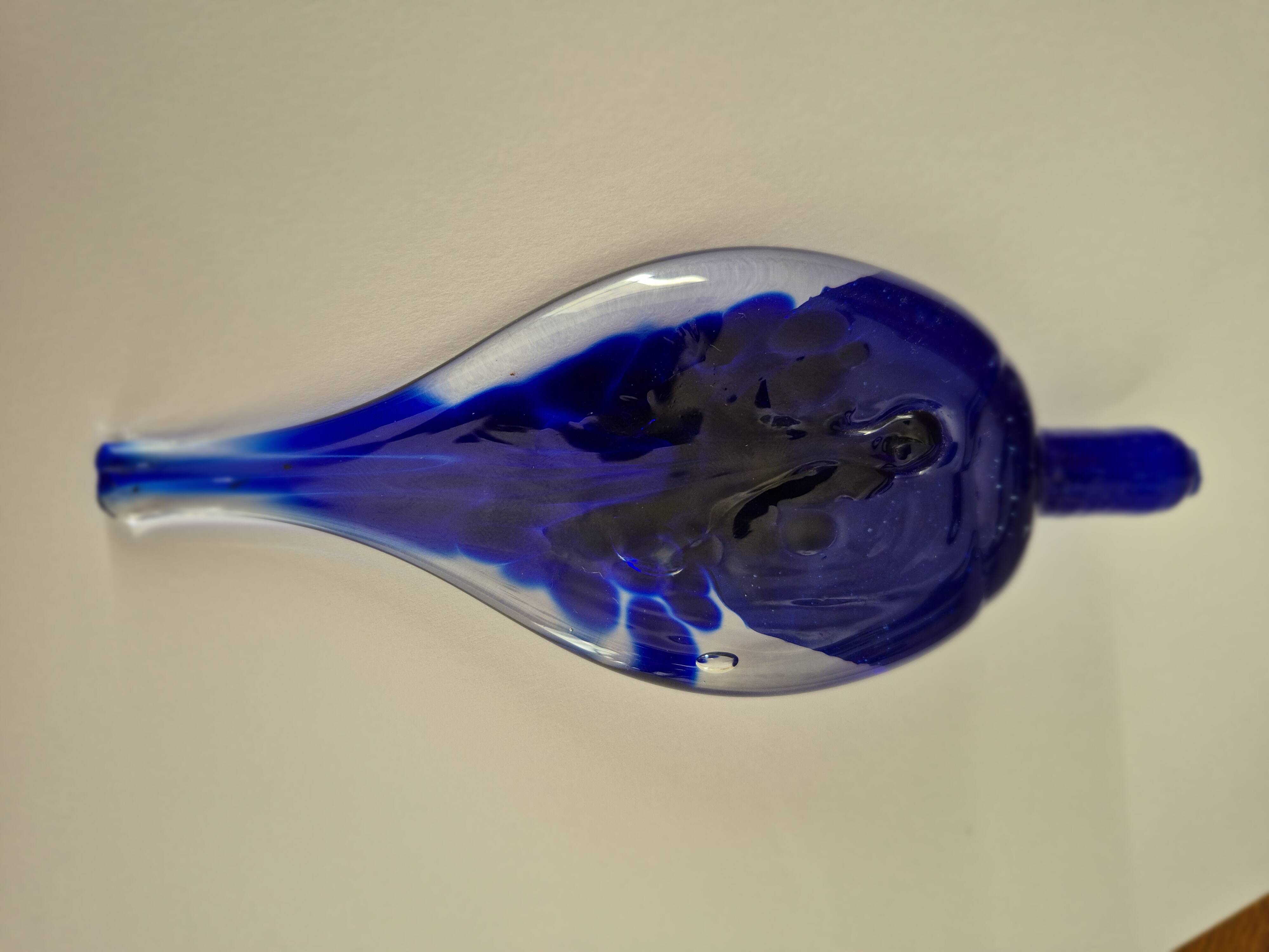 Blown glass bottle signed GAMBIER 1993