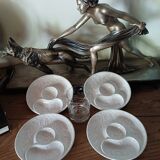 4 barbotine plates with artichoke pattern from Bordallo.