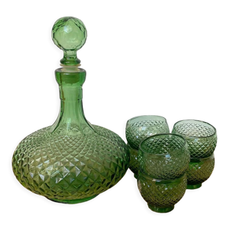 Carafe and polished glasses Made in Italy