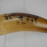 Old glass horn african art senegal lac rose vintage horn glass african art