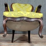 Fauteuil style Louis XV en acajou vers 1850