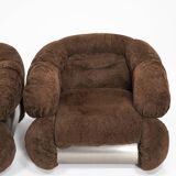 Paire de fauteuils par Adriano Piazzesi, Italie, années 1970