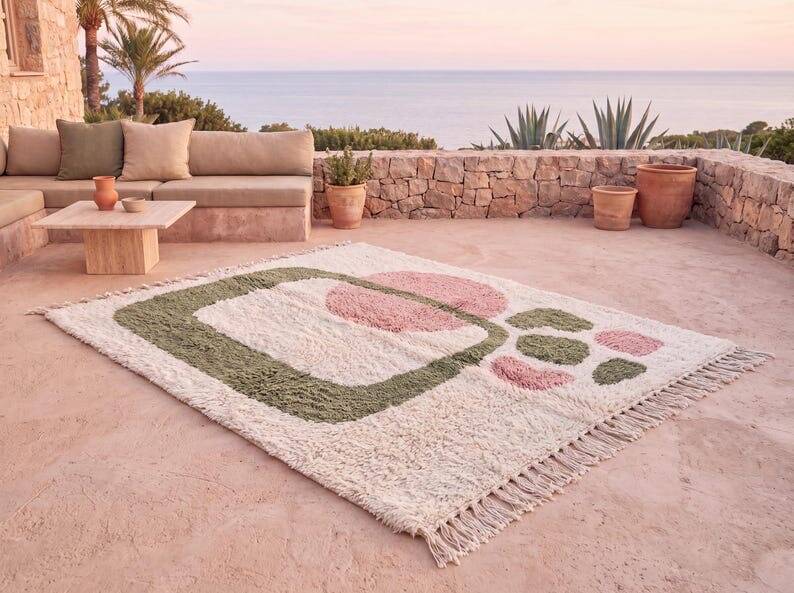 Authentic traditional Berber rug with colourful patterns 1.5/2.5 m