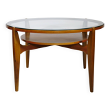 Mid-Century Coffee Table Walnut and Glass by Wilhelm Renz, 1960s