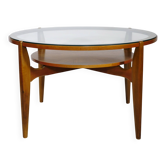 Mid-Century Coffee Table Walnut and Glass by Wilhelm Renz, 1960s