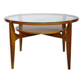 Mid-Century Coffee Table Walnut and Glass by Wilhelm Renz, 1960s