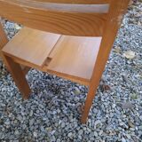 Set of two regain wooden chairs by roland haeuster, for les arcs selection charlottes perriand
