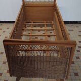 Vintage Rattan Baby Bed