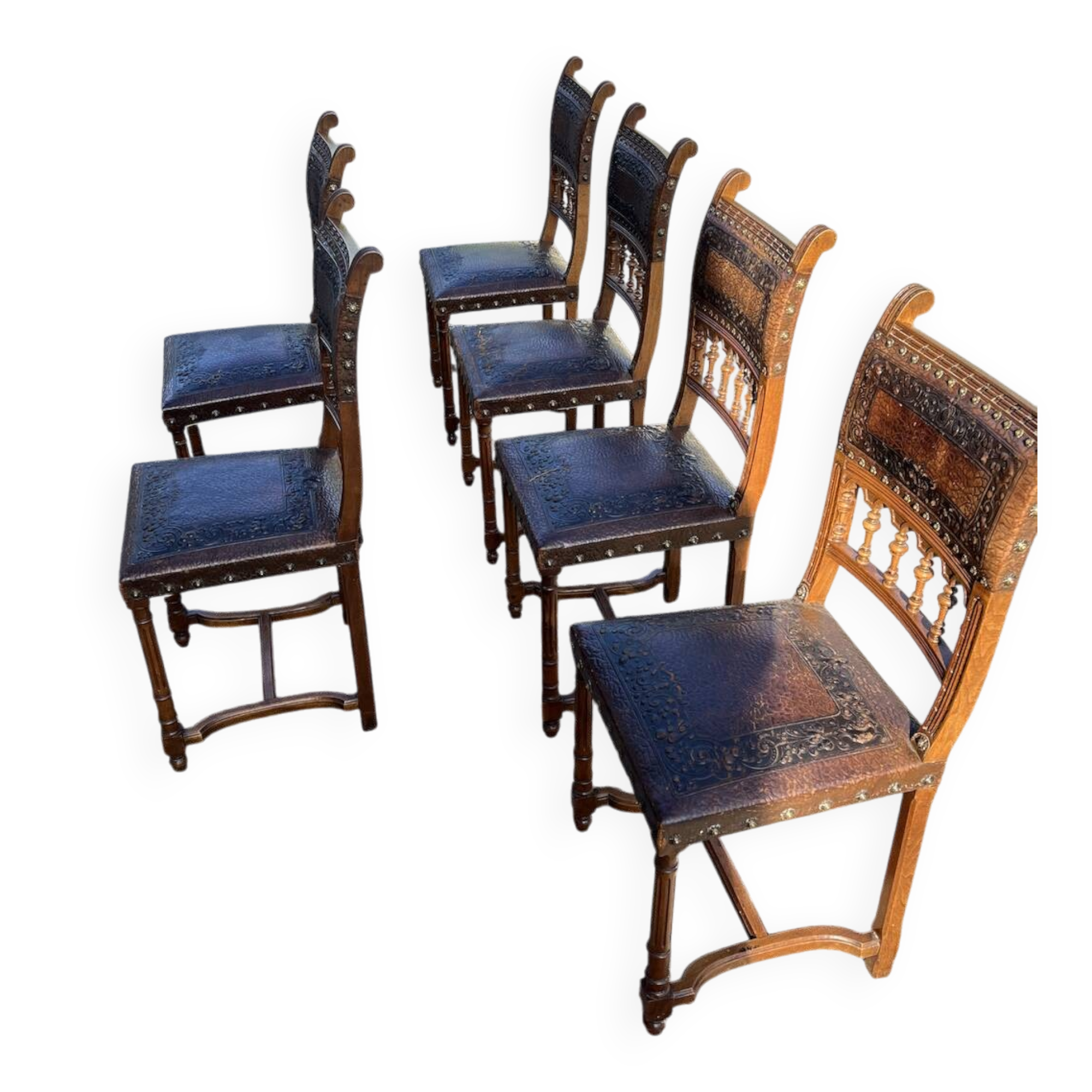 6 Henri II chairs
