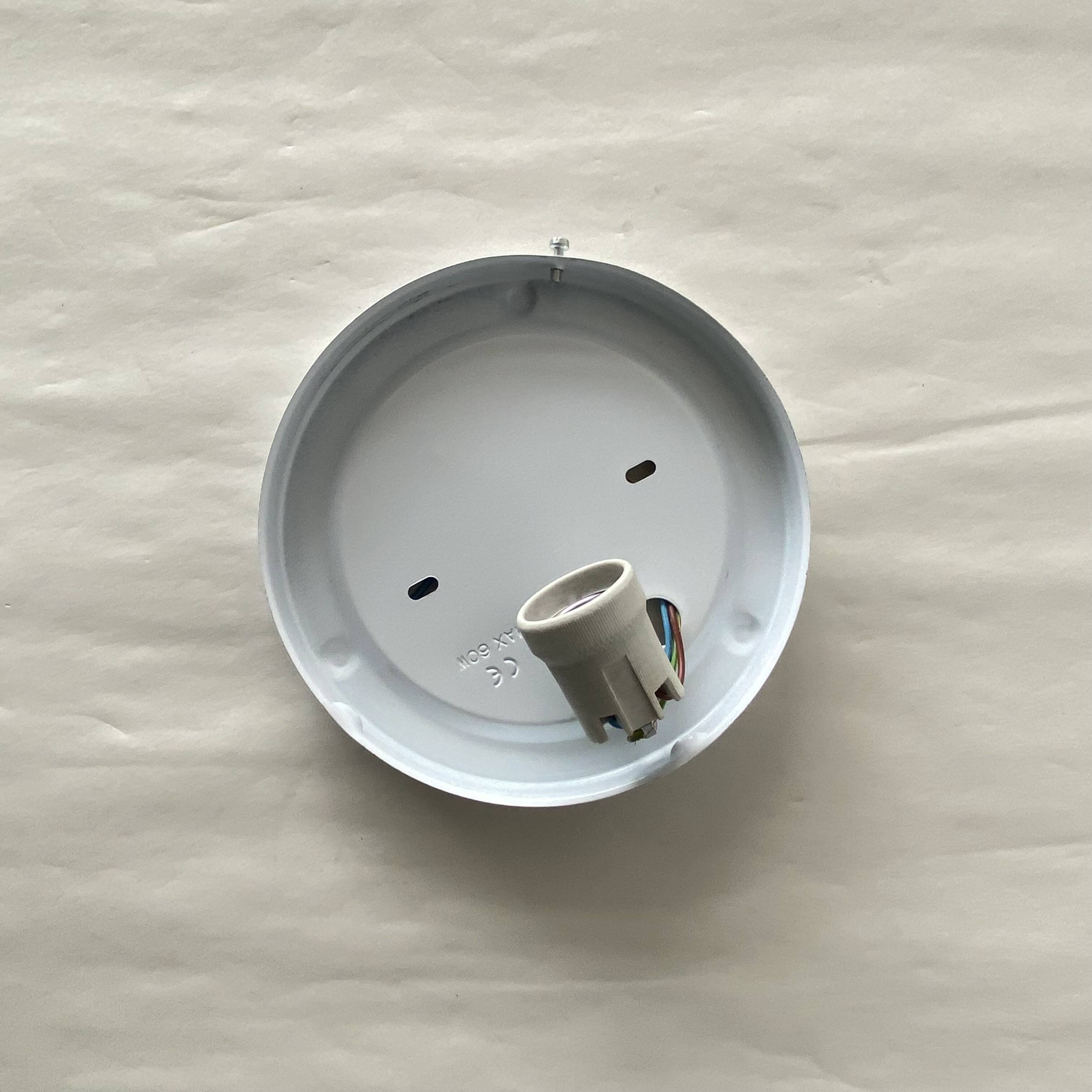 Round wall light ceiling light whitened glass porthole 1970 1980