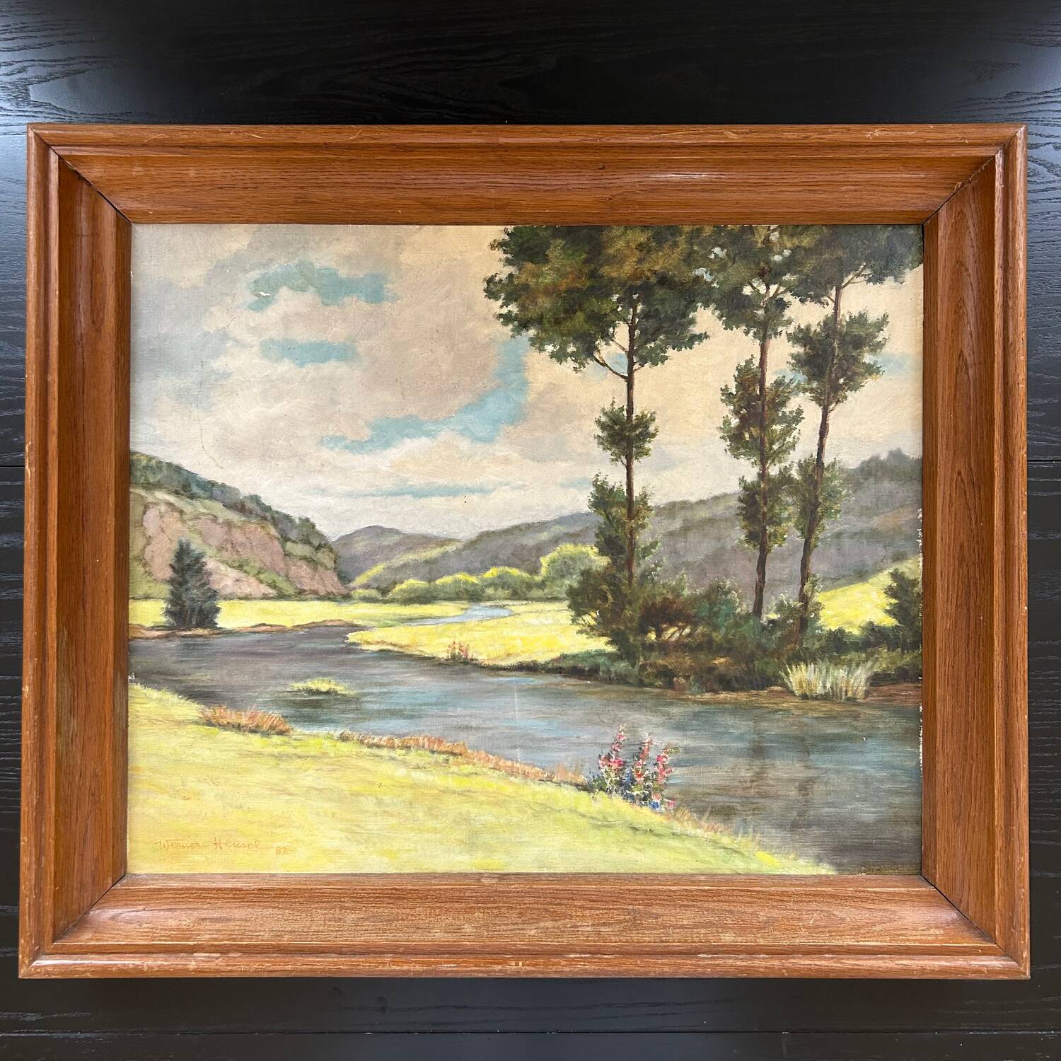 Large old signed painting