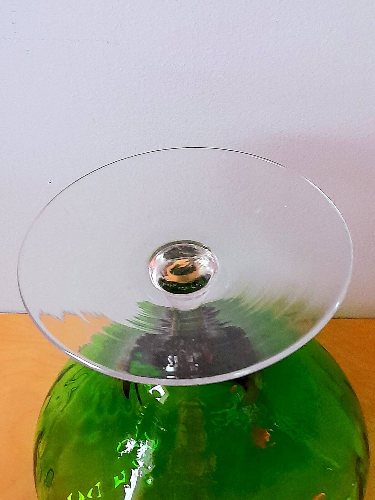 Green glass coupe Empoli 1970
