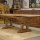 Large sculptural oak table from the 1950s.