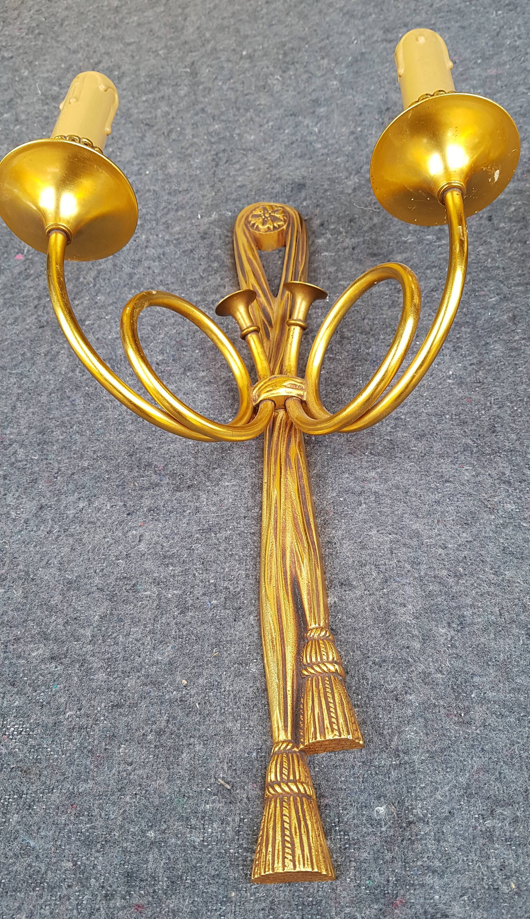 Old golden bronze sconces