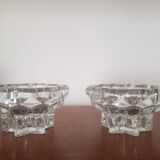 Set of 2 glass candle holders