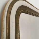 Former mirror Louis Philippe in wood and gold and white plaster
