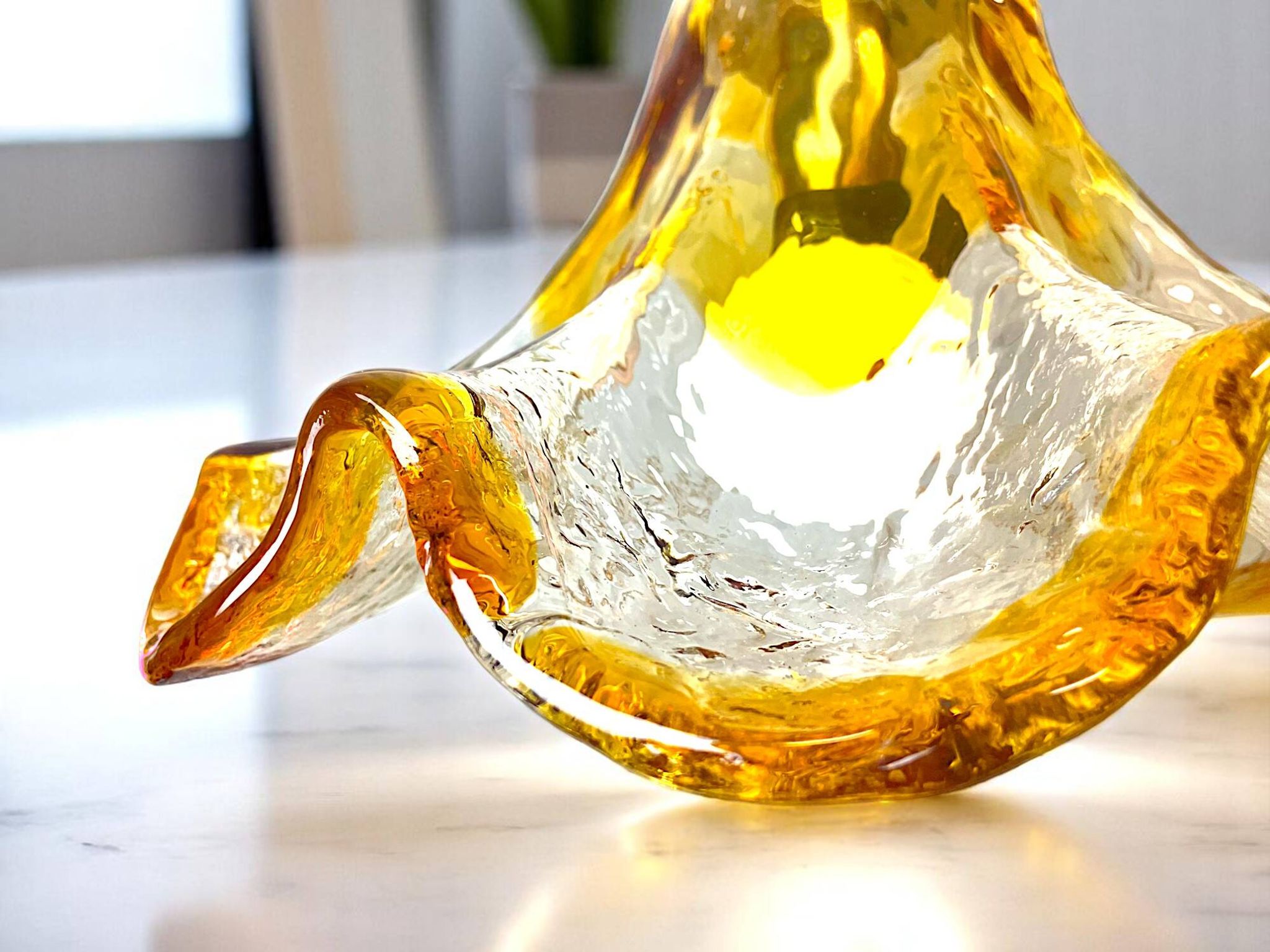 Lumière suspendue à abattant en verre de Murano
