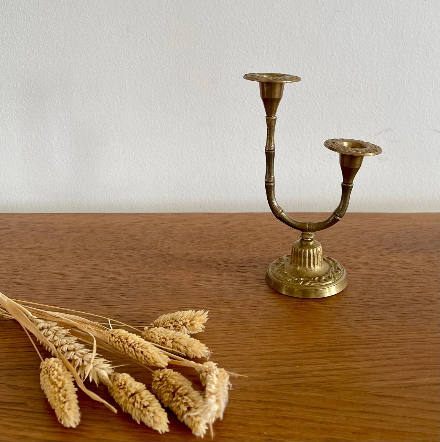 Double brass candlestick