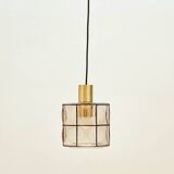 Mid-Century Glass & Brass Pendant/Ceiling Light from Limburg, 1960s