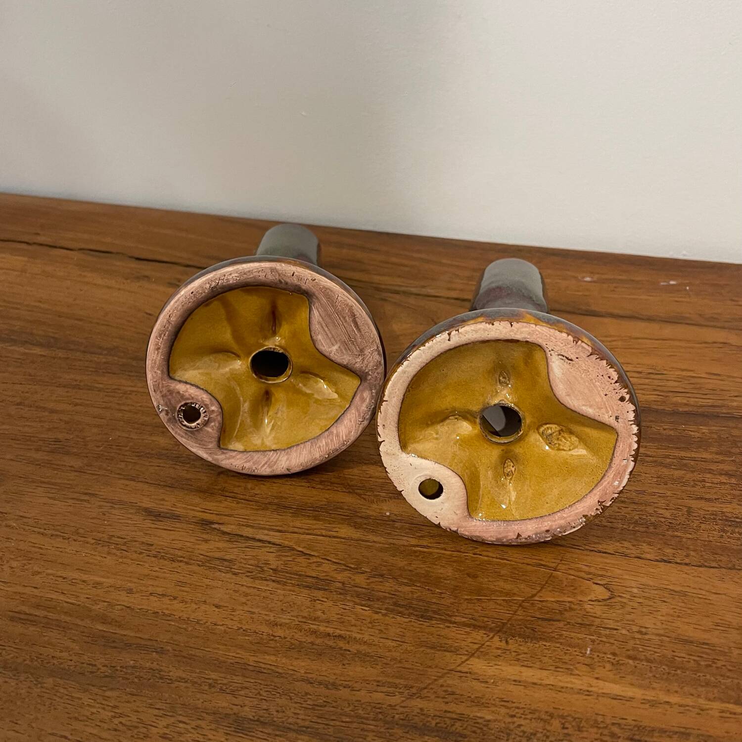Pair of porcelain candlesticks