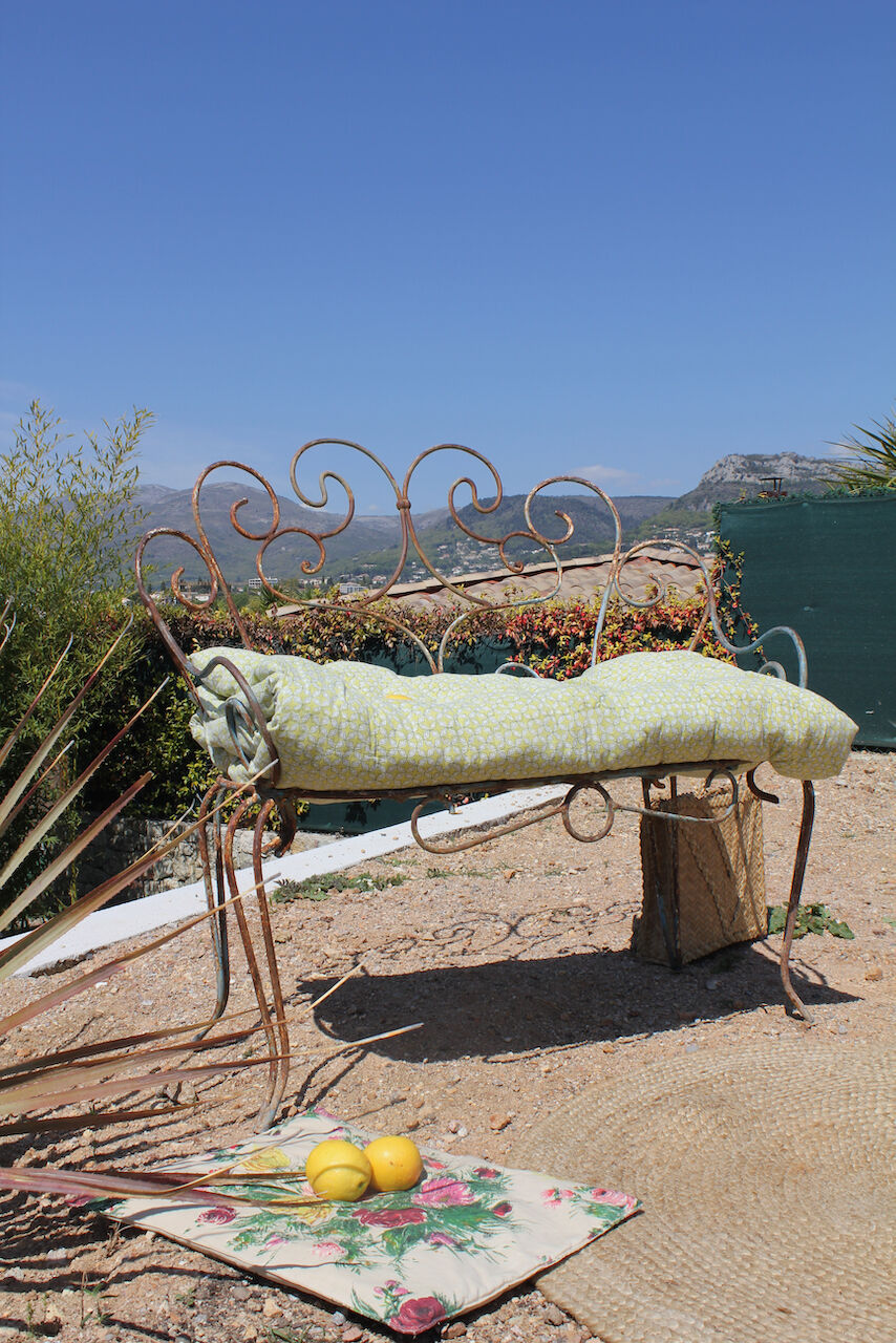 Old wrought iron bench