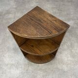 Art Deco corner unit in solid oak, corner cupboard